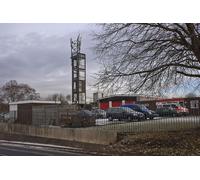 UK Photo Print A4 / 12"x8" Waverley Bridge and Station west end Edinburgh Two blue AirLink c2010