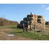 UK Photo Print A4 / 12"x8" Waymarks and bales Barton/TL4055 Footpath pointers on the netw c2012
