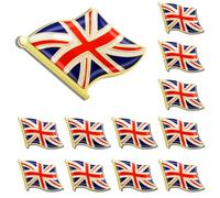 UK Pins12/25/50/100Pack Official British Union Jack Flag Bulk - Metal Souvenir Hat Men Women Patriotic Travel Badge Brooch, Alloy, electroplating, no gemstone