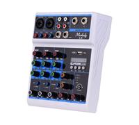 (UK Plug) 4-Channel Audio Mixer Mixing Console LED Screen