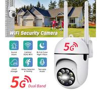 (UK Plug) 5G&2.4G Dual Band Wireless Security Camera System Outdoor Home 5G Wifi Night Vision Cam 1080P HD