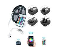 (UK Plug) 5M SMD2835 Alexa Smart Home WIFI Controller APP Control Non-waterproof RGB LED Strip Light DC12V Christmas Decorations Clearance Christmas Lights