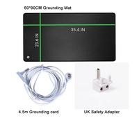 (UK Plug) 90*60cm Earthing Grounding Mat Improve Sleep Electric Mat Grounding Pad for Health Grounding Bed Mat with Grounding Cord Adapter