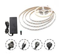 (UK Plug) DC12V 5M Red:Blue 5:1 Non-waterproof SMD5050 Full Spectrum LED Strip Grow Light + Power Supply