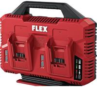 UK PLUG - FLEX Double Port Quick Charger - 12/18v Battery Charger LED Gauge