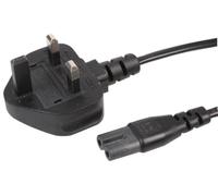 UK Plug to C7 Figure 8 Mains Power Cable Lead Black 1m