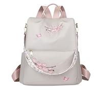UK Popular Nylon Girls Beige Students Pen Bag In Backpack Women School Bags Lunch Bag Messenger (White, One Size)