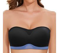 UK Post Op Lift Bras for Women - Front Buckle, Strapless, Wire Slip Up, Bandeau (Black, L)
