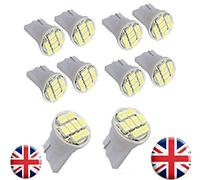UK Postage >> 10 x 24v LED LIGHT BULBS > 24v W5W 505 507 510 T10 Capless Wedge > Bright White 6000k > For Hella Spot Lamps, Side or Marker Lights >> 24v HGV Truck Lorry Bus Tractor Unit Tow Recovery