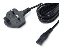 UK Power Cable 3A Fused Plug to C7 Figure-8 Lead - Compatible with PS5, PS4, Xbox, Laptops, Smart TVs, DVD Players, and Chargers (5m)