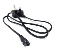 UK Power Cable 3A Fused Plug to C7 Figure-8 Lead - Compatible with PS5, PS4, Xbox, Laptops, Smart TVs, DVD Players, and Chargers (1m)