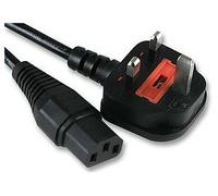 UK Power Lead IEC C13 for Computers - Monitors - Kettle Type - 1.8 Metre -