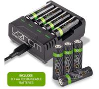 UK Power Recharge Charging Station Plus 8 X AA 2100mAh Rechargeable Batteries U