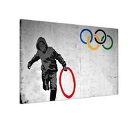 UK Print House Banksy - Girl with a Pierced Eardrum Classic Artist Canvas Prints - Timeless Masterpieces for Living Room, Study, Office Walls Large (76 x 51 cm - 30" x 20" inch)