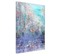UK Print House Blue Springs Enigmatic Echoes Portrait Canvas Wall Art - Abstract Faces & Figures for Living Room, Studio, Hallway Large (61 x 41 cm - 24" x 16" inch)