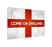 UK Print House England Come On Q Canvas Prints - Patriotic Wall Art for Office, Bedroom, Living Room, Man Cave Large (30 x 20 cm - 12" x 8" inch)