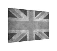 UK Print House Grey Union Jack Canvas Prints - Patriotic Wall Art for Office, Bedroom, Living Room, Man Cave Large (102 x 76 cm - 40" x 30" inch)