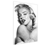 UK Print House Hollywood Icon Marilyn Monroe With Glamorous Look Canvas Wall Art - Premium Prints and Decor for Office, Study, Living Room, Kitchen Large (Blackwhite 30 x 20 cm - 12" x 8" inch)