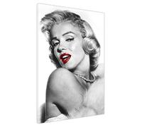 UK Print House Hollywood Icon Marilyn Monroe With Glamorous Look Canvas Wall Art - Premium Prints and Decor for Office, Study, Living Room, Kitchen Large (Red 76 x 51 cm - 30" x 20" inch)