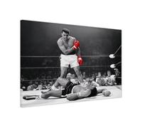 UK Print House Legendary Boxing Knockout Muhammad Ali Canvas Wall Art - Premium Prints and Decor for Office, Study, Living Room, Kitchen Large (Red 30 x 20 cm - 12" x 8" inch)