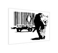 UK Print House Leopard Barcode Classic Artist Canvas Prints - Timeless Masterpieces for Living Room, Study, Office Walls Large (30 x 20 cm - 12" x 8" inch)