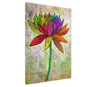 UK Print House Rainbows Hopeful Blossom Floral Canvas Wall Art - Elegant Flower Prints for Bedroom, Hallway, Living Room Decor Large (76 x 51 cm - 30" x 20" inch)