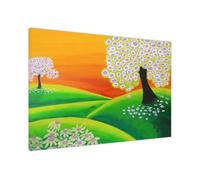 UK Print House Whispering Willows A Field Of Dreams Floral Canvas Wall Art - Elegant Flower Prints for Bedroom, Hallway, Living Room Decor Large (30 x 20 cm - 12" x 8" inch)