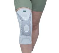 UK+ PRO CARE Compression Knee Sleeves 3D Knitted Knee Support Brace With Silicone Gel Pad, Relieves for Arthritis, Joint Pain, Ligament Injury, ACL, MCL, Tendonitis (Off White, M)