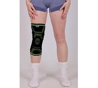 UK+ PRO CARE Compression Knee Sleeves 3D Knitted Knee Support Brace With Silicone Gel Pad, Relieves for Arthritis, Joint Pain, Ligament Injury, ACL, MCL, Tendonitis (Black & Green, L)