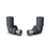 UK Radiators 1/2BSP 10mm Corner Anthracite Modern Manual Radiator Valve Pair Round