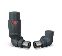 Uk Radiators 1/2Bsp 10mm Corner Anthracite Modern Thermostatic Radiator Valve & Lockshield Stirling Bold