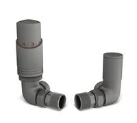 Uk Radiators 1/2Bsp 10mm Corner Natural Pewter Modern Thermostatic Radiator Valve & Lockshield Talus Bold