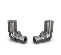 Uk Radiators 1/2Bsp 8mm Corner Chrome Modern Manual Radiator Valve Pair Round