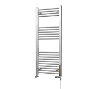 Uk Radiators 1044Btu H1200mm X W500mm Chrome Straight Ladder Standard Dual Fuel Heated Towel Rail Zennor
