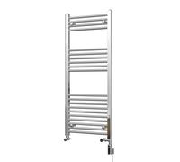 Uk Radiators 1044Btu H1200mm X W500mm Chrome Straight Ladder Thermostatic Wifi Dual Fuel Heated Towel Rail Zennor