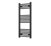 Uk Radiators 1082Btu H1000mm X W400mm Black Straight Ladder Heated Towel Rail Zennor