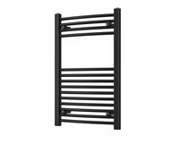 Uk Radiators 1099Btu H800mm X W500mm Black Curved Ladder Heated Towel Rail Zennor