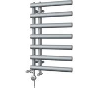 Uk Radiators 1150Btu H766mm X W500mm Silver Elliptical Tube Dual Fuel Heated Towel Rail Elyan