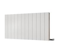 Uk Radiators 1200W H600mm X W1124mm White Electric Flat Tube Horizontal Designer Radiator Grooved Thetford