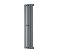 Uk Radiators 1256Btu H1200mm X W272mm Anthracite Flat Tube Vertical Designer Radiator Typhoon