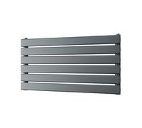 UK Radiators 1300BTU H408mm x W800mm Anthracite Flat Tube Horizontal Designer Radiator Typhoon Axis