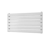 UK Radiators 1300BTU H408mm x W800mm White Flat Tube Horizontal Designer Radiator Typhoon Axis