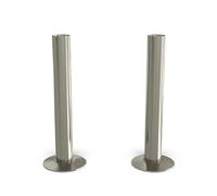 UK Radiators 130mm x 18mm Brass Pipe Sleeves - 2 Pack Radiator Pipe Covers | 130mm x 18mm Brass Pipe Sleeves - Brushed Silver Nickel Finish - Perfect Addition to Any Interior Design (2 Pack)