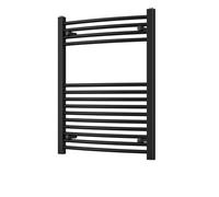 Uk Radiators 1317Btu H800mm X W600mm Black Curved Ladder Heated Towel Rail Zennor