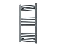 Uk Radiators 1351Btu H1000mm X W500mm Anthracite Straight Ladder Heated Towel Rail Zennor