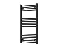Uk Radiators 1351Btu H1000mm X W500mm Black Curved Ladder Heated Towel Rail Zennor