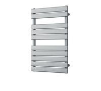 Uk Radiators 1447Btu H816mm X W500mm Silver Flat Tube Designer Heated Towel Rail Typhoon