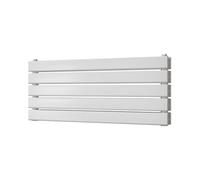 UK Radiators 1607BTU H340mm x W800mm White Flat Tube Horizontal Designer Radiator Typhoon Axis
