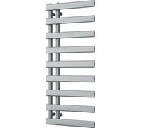 Uk Radiators 1624Btu H1156mm X W500mm Silver Flat Tube Designer Heated Towel Rail Agar