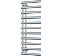 Uk Radiators 1692Btu H1238mm X W500mm Silver Elliptical Tube Designer Heated Towel Rail Elyan